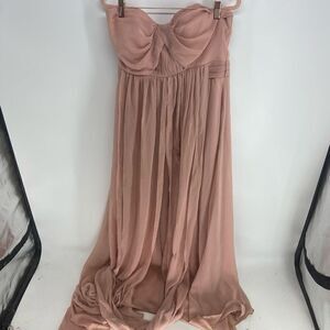 Birdy Grey Young Women's Dusty Rose Tulle Strapless Bridesmaid Dress Size Large